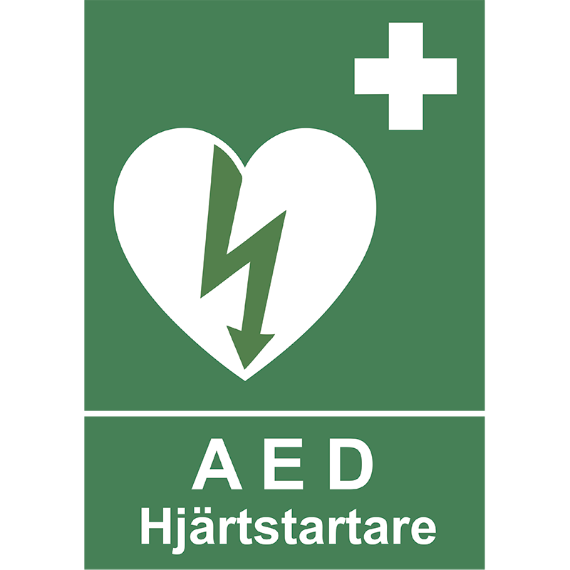 Skylt för AED Hjärtstartare – Standardenlig säkerhetsskylt