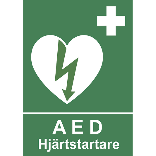 Skylt för AED Hjärtstartare – Standardenlig säkerhetsskylt